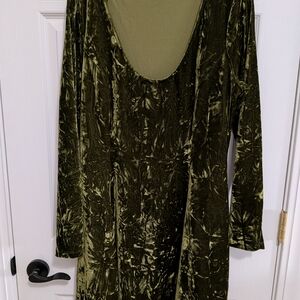 Sweet Jane Olive Crushed Mini Dress